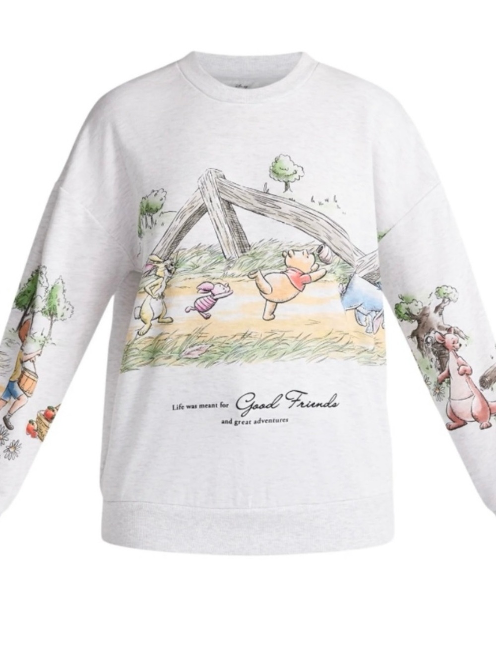 Light Gray Graphic Winnie the Pooh Crewneck Sweatshirt - Picture 11 of 11